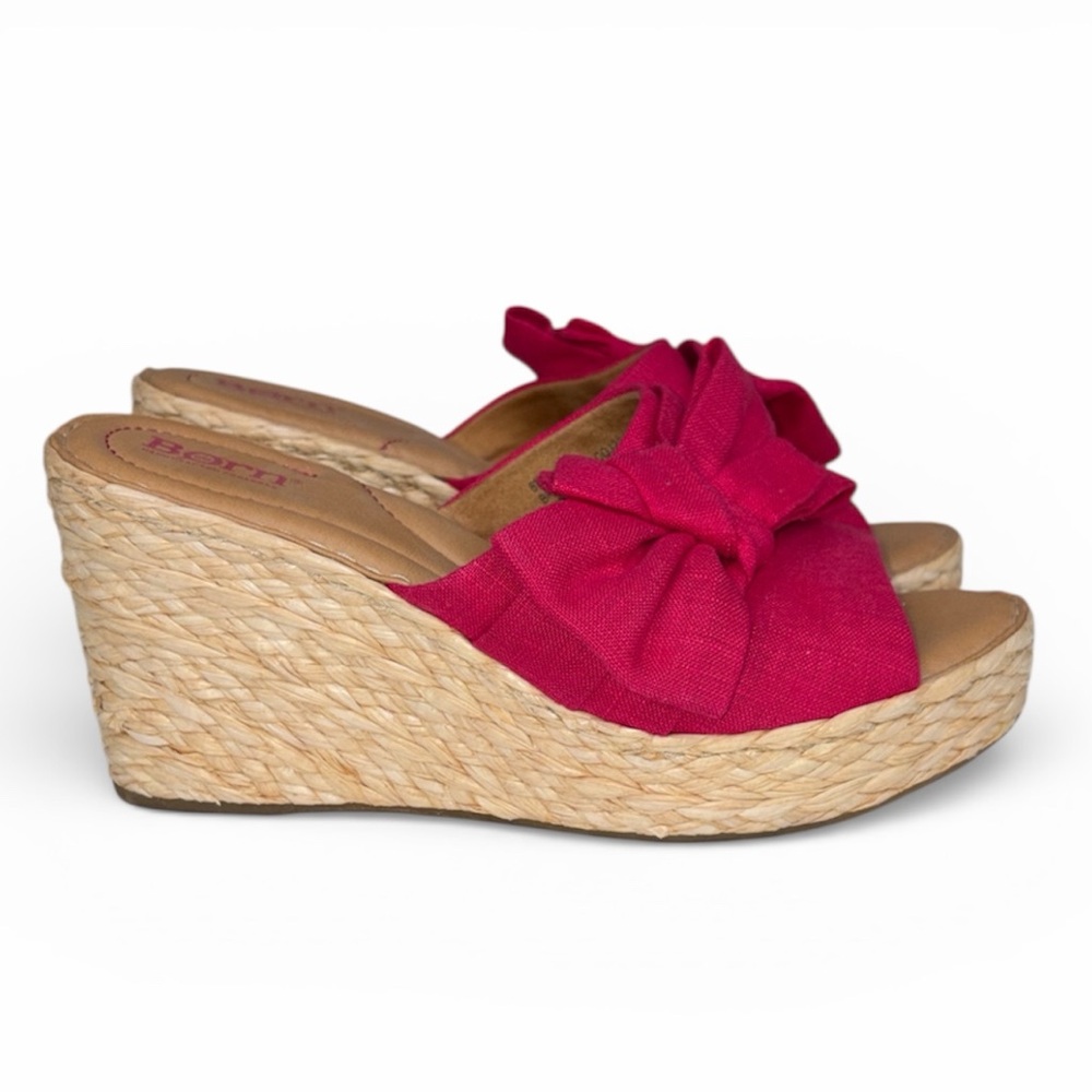 Born Adalia Women's Pink Wedge Sandals SZ 8